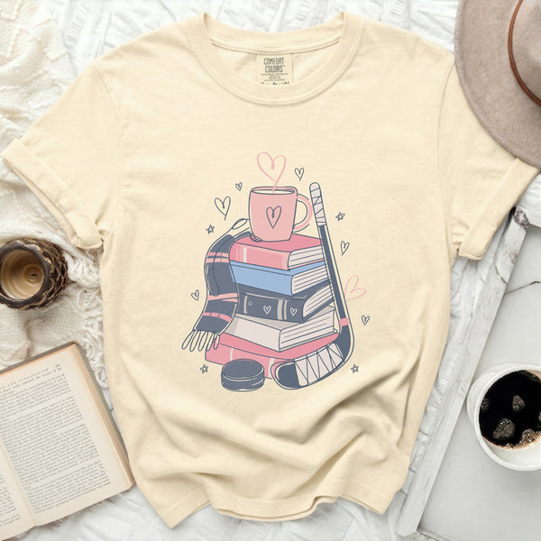 Cozy Study & Rink Vibes Tee in Ivory