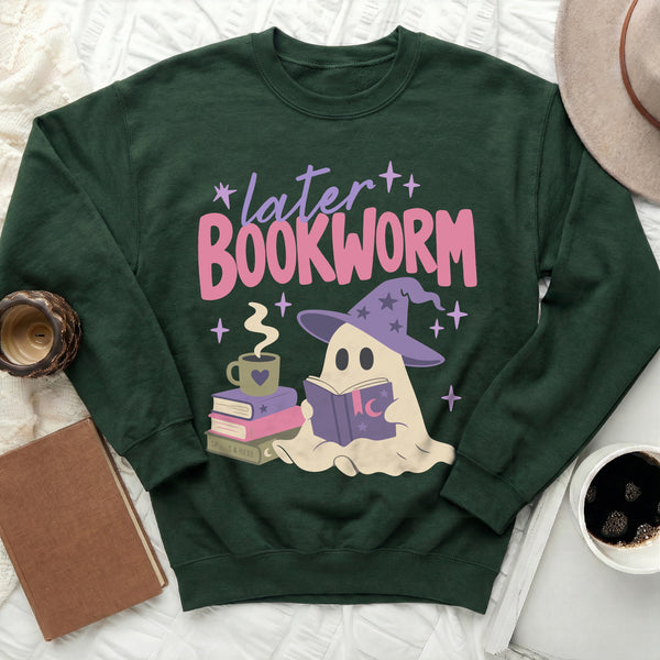 Later Bookworm Sweatshirt in Forest Green