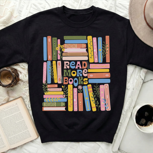 Vibrant Bookshelf Sweatshirt in Black