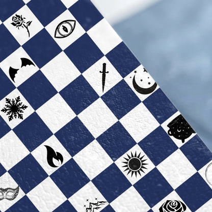 Blue White Checkered Mystic Symbols Fantasy Icons product