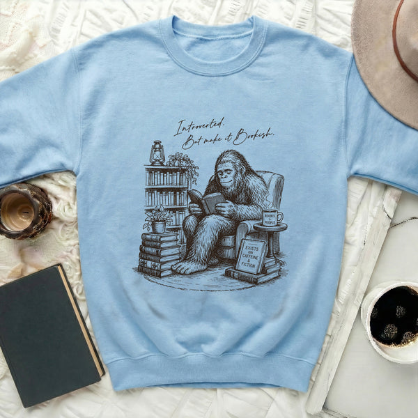 Introverted & Bookish Sweatshirt in Light Blue