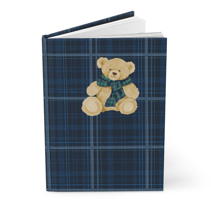 Teddy Bear with Plaid Cover Hardcover Notebook