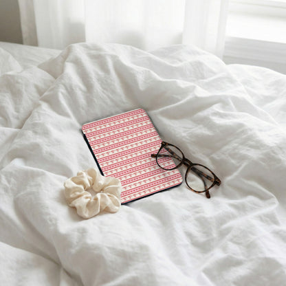 Stylish Red Striped Tablet Case with Multiple Glasses Design