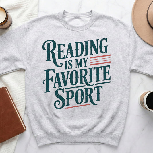Reading Is My Favorite Sport Graphic Sweatshirt