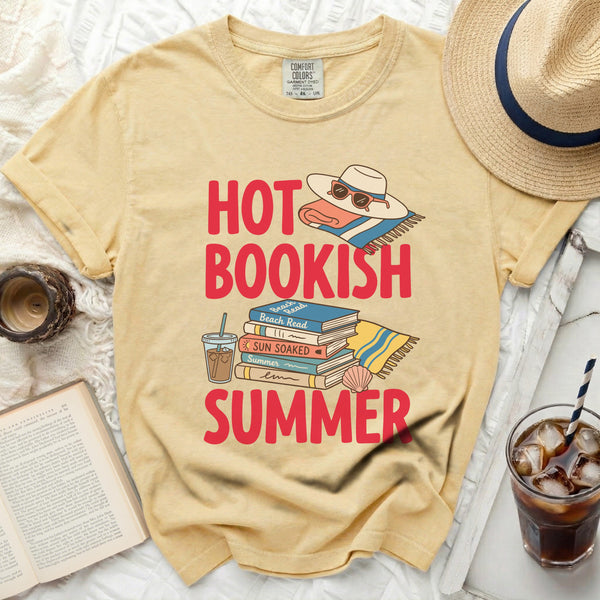 Hot Bookish Summer Vibes Tee in Butter