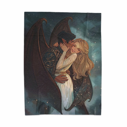 Fantasy Couple Embracing with Wings Wall Art Decor