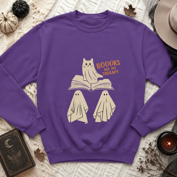Booooks Therapy Sweatshirt in Purple