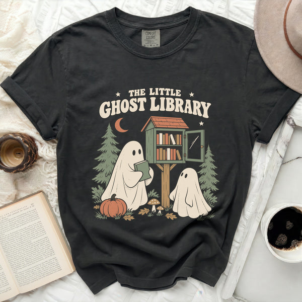 Little Ghost Library Tee in Black