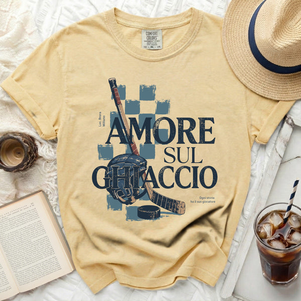 Amore Sul Ghiaccio Hockey Tee in Butter