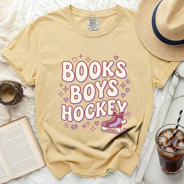 Books Boys Hockey Tee in Butter