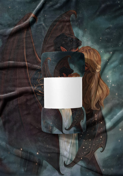 Fantasy Art Dragon Couple Themed Blanket