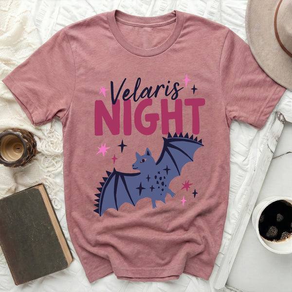 Velaris Night Bat Tee in Heather Mauve