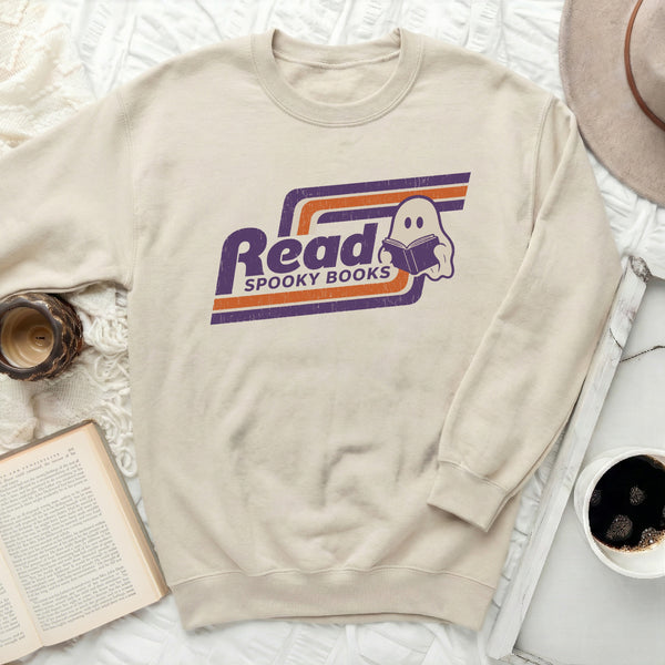Spooky Reader Ghost Sweatshirt in Sand