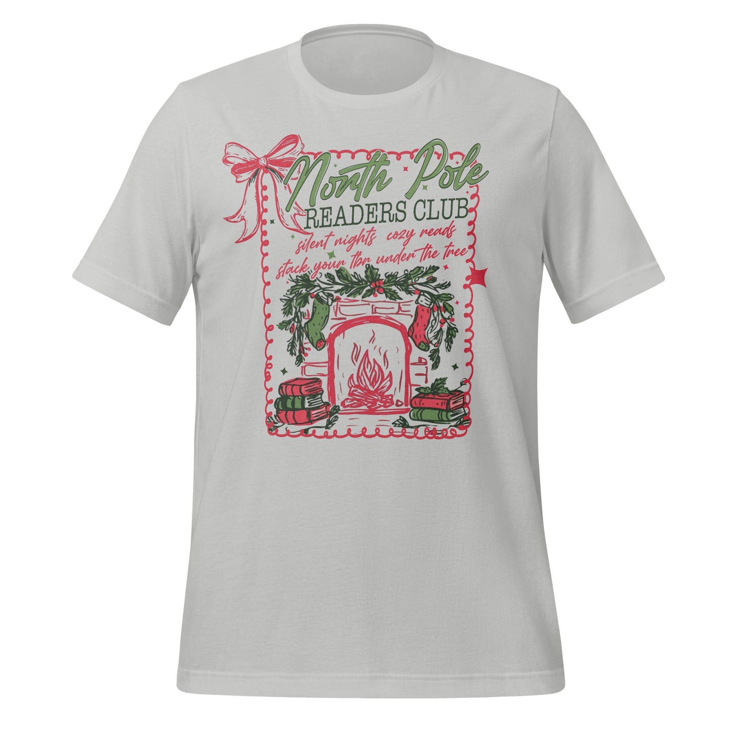 North Pole Readers Club White T-Shirt Festive Design