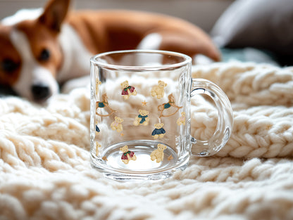 Adorable Teddy Bear Patterned Transparent Mug