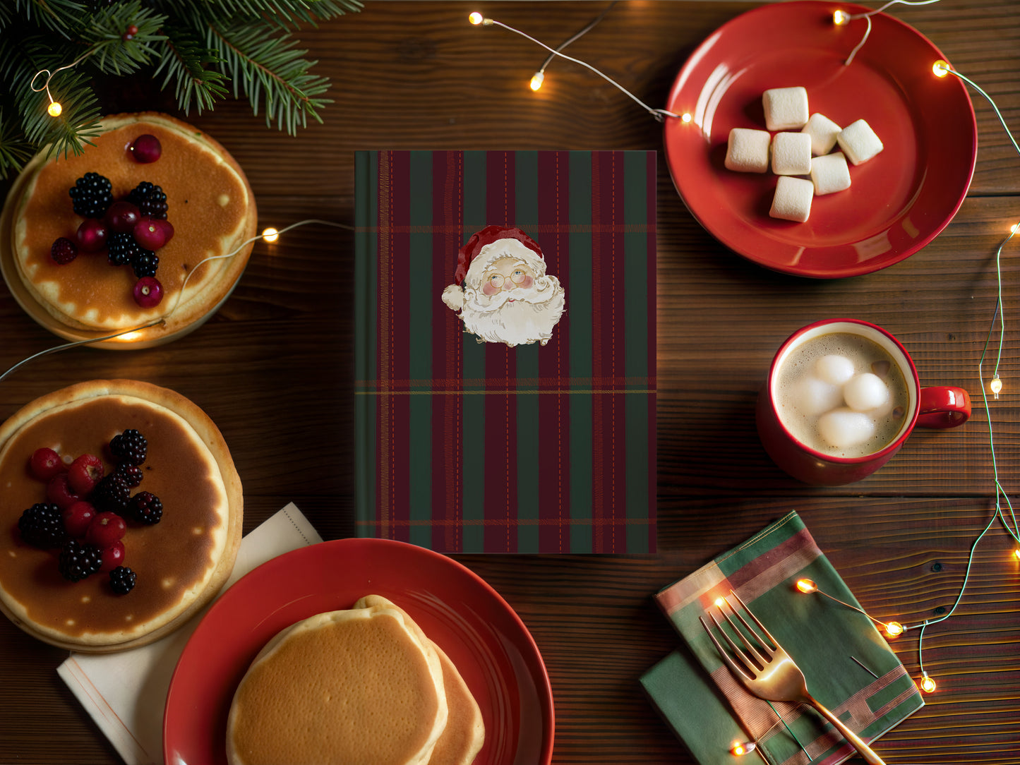 Festive Santa Claus Stripe Design Christmas Notebook