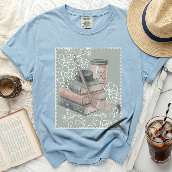 Love, Chemistry & Ice Time Tee in Chambray