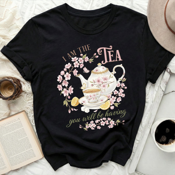 I Am The Tea Tee in Black