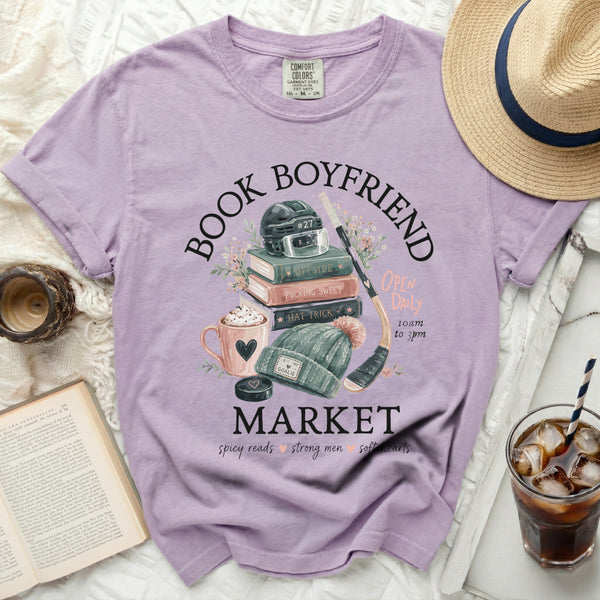 Book Boyfriend Hockey Market Tee in Orchid