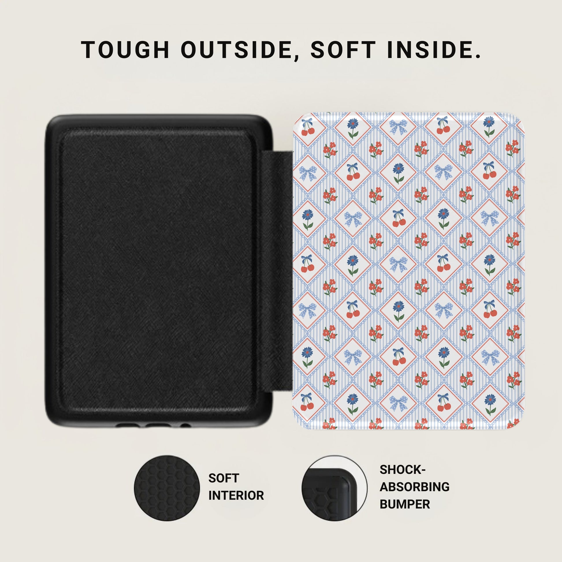 Tough Outside Soft Inside Cherry Patterned Phone Case
