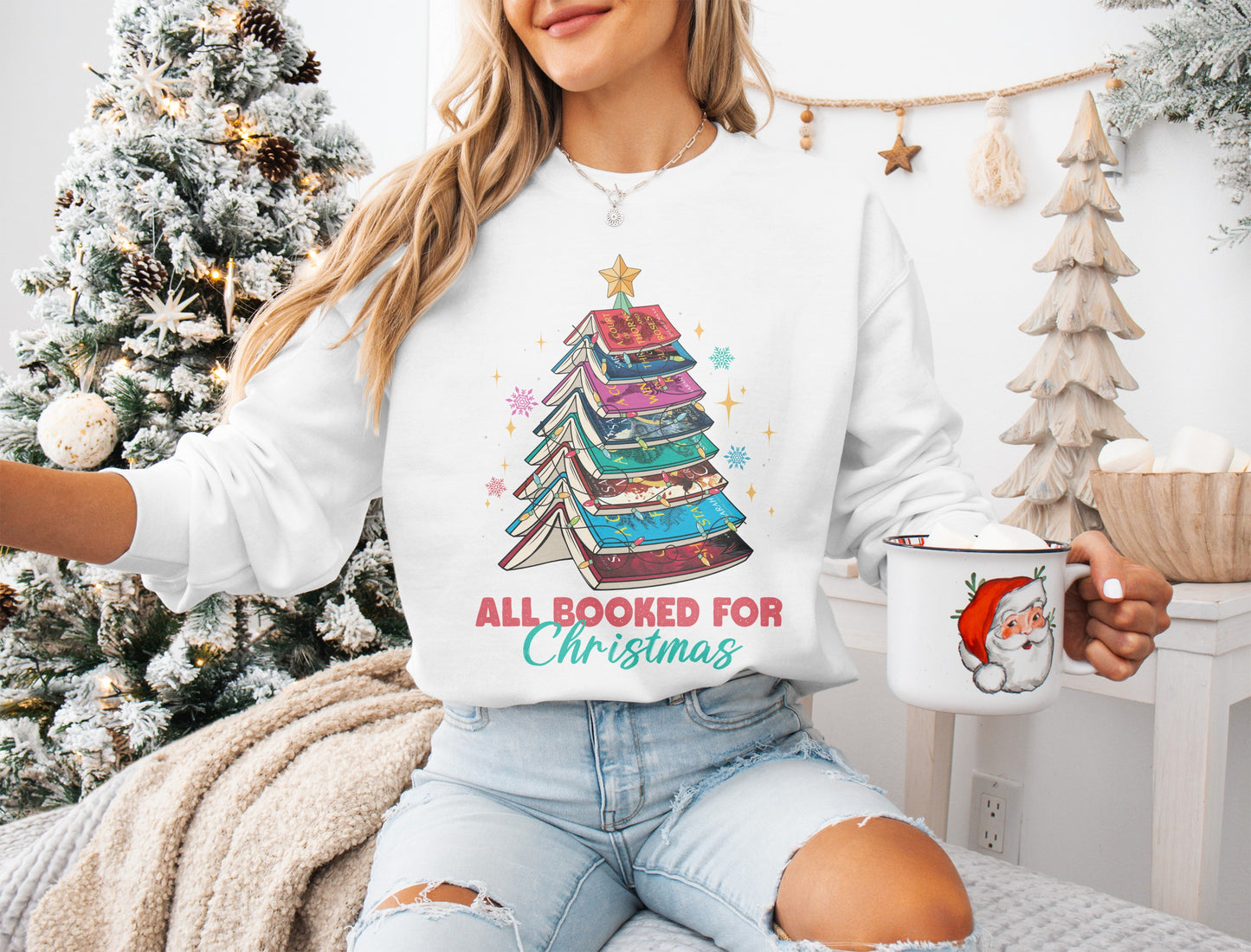 All Booked For Christmas Festive Sweatshirt Product
