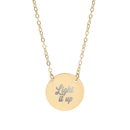 Light It Up Inscribed Pendant Necklace