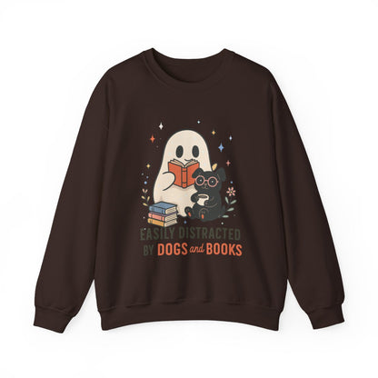 Easily Distracted by Dogs and Books Sweatshirt