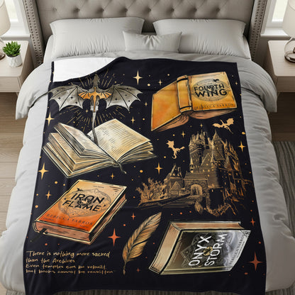 Magical Fantasy Books and Bat Design Bedding Blanket