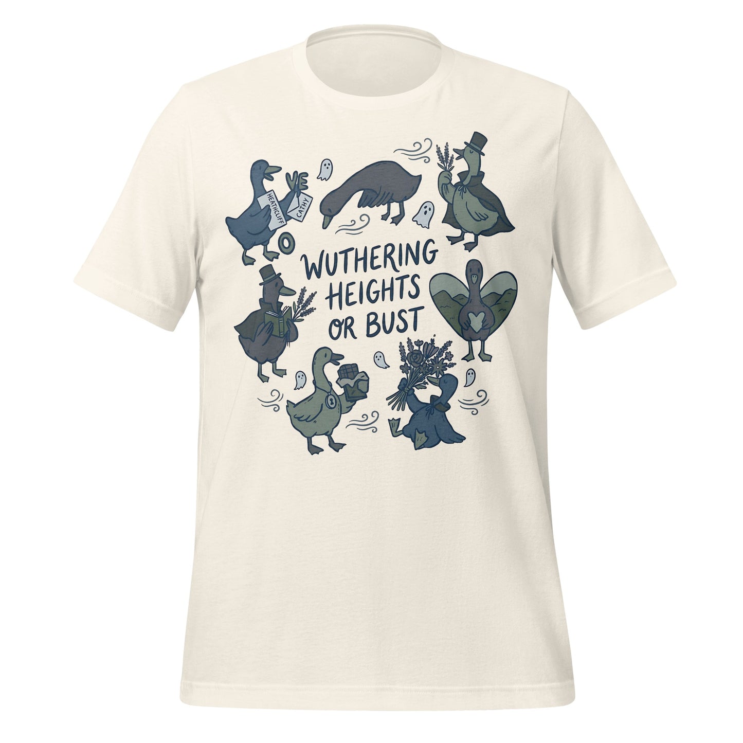 Wuthering Heights or Bust Quirky Duck Characters T-shirt
