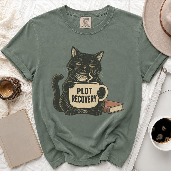 Plot Recovery Cat Tee in Moss
