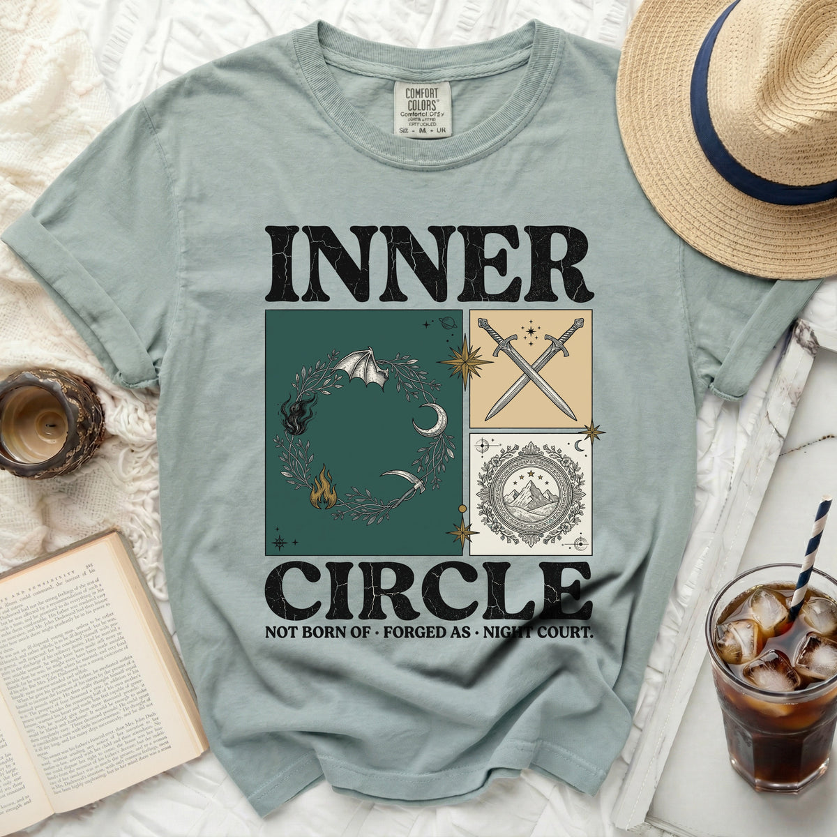 Inner Circle t-shirt with fantasy illustrations and text.