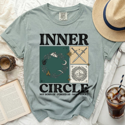 Inner Circle t-shirt with fantasy illustrations and text.