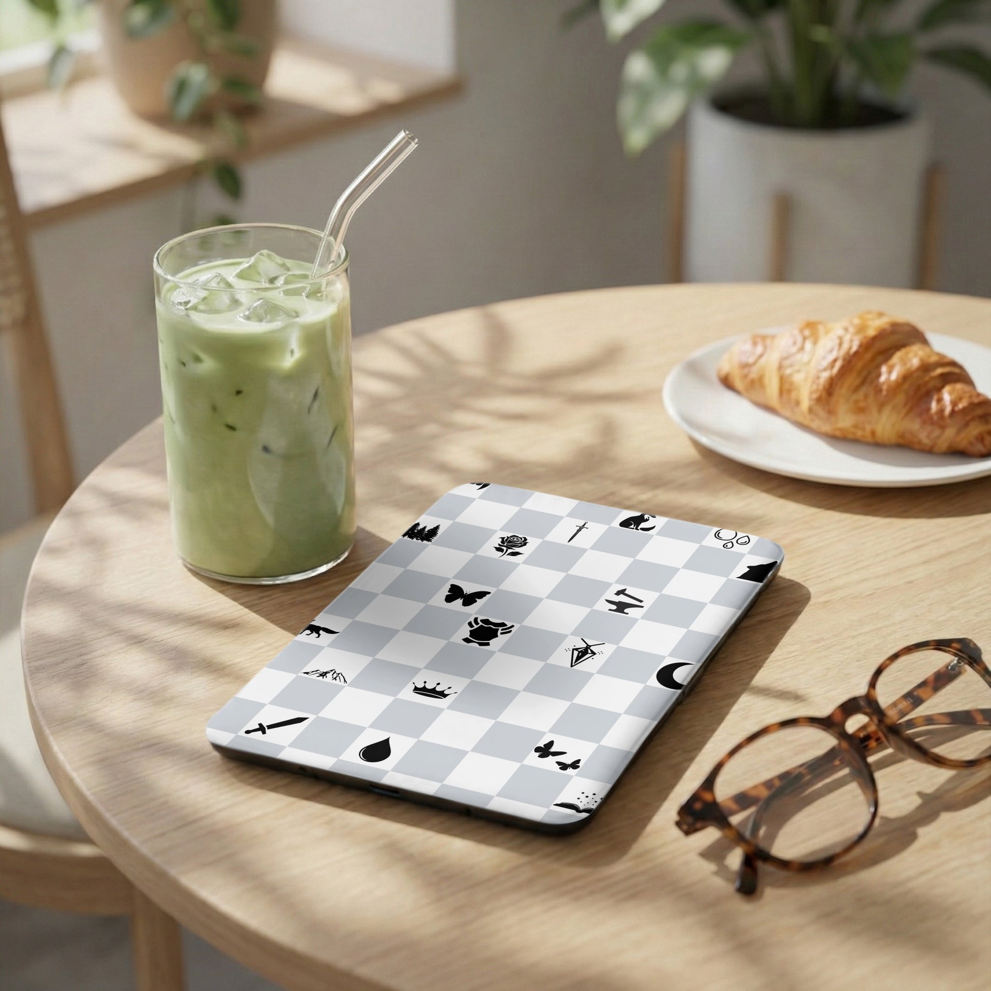 Grey White Checkered Pattern Fantasy Icons Product Type