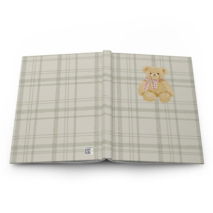 Adorable Teddy Bear Design Plaid Pattern Notebook