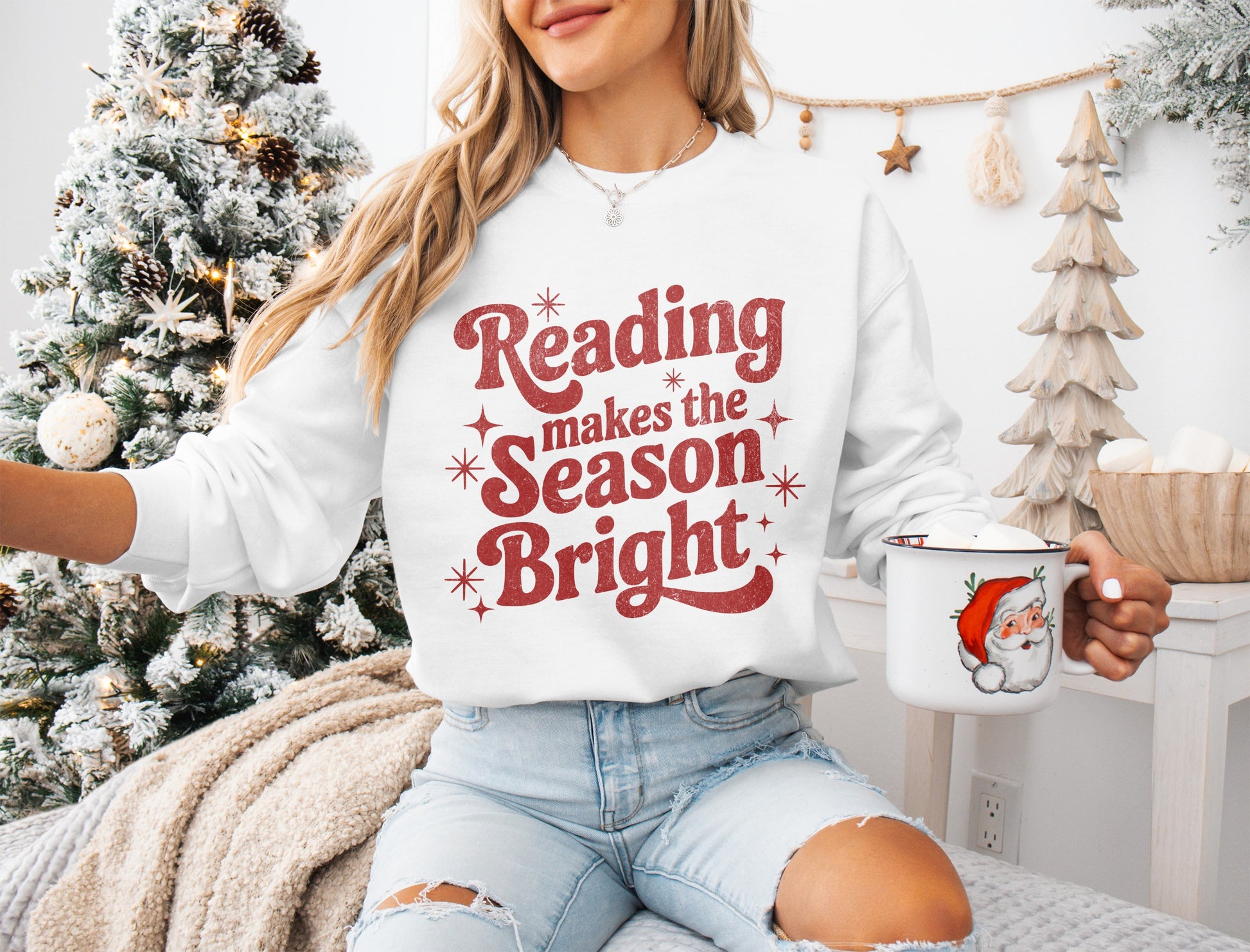 Reading Makes the Season Bright Festive Sweatshirt