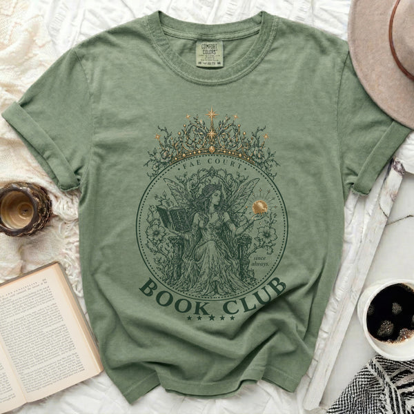 Fae Court Book Club Tee in Moss