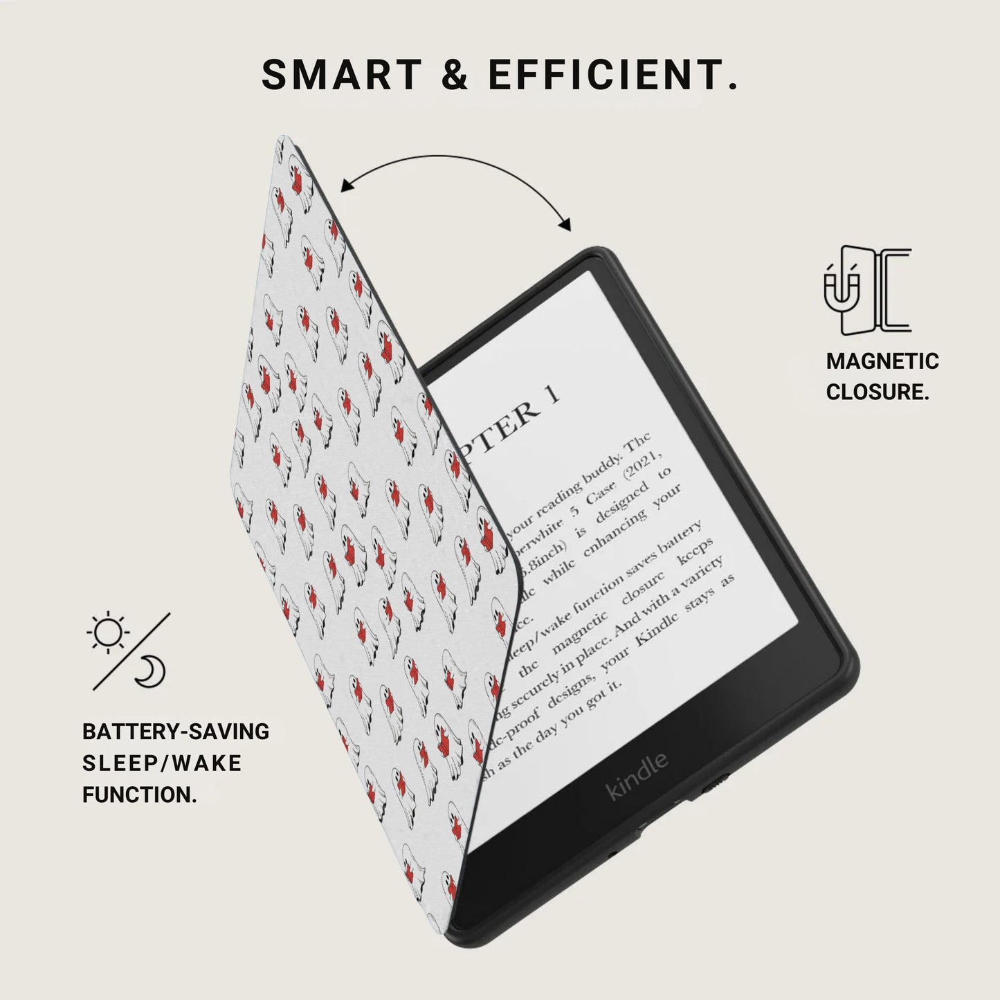 Kindle Paperwhite Ghost Pattern Smart & Efficient Case product type