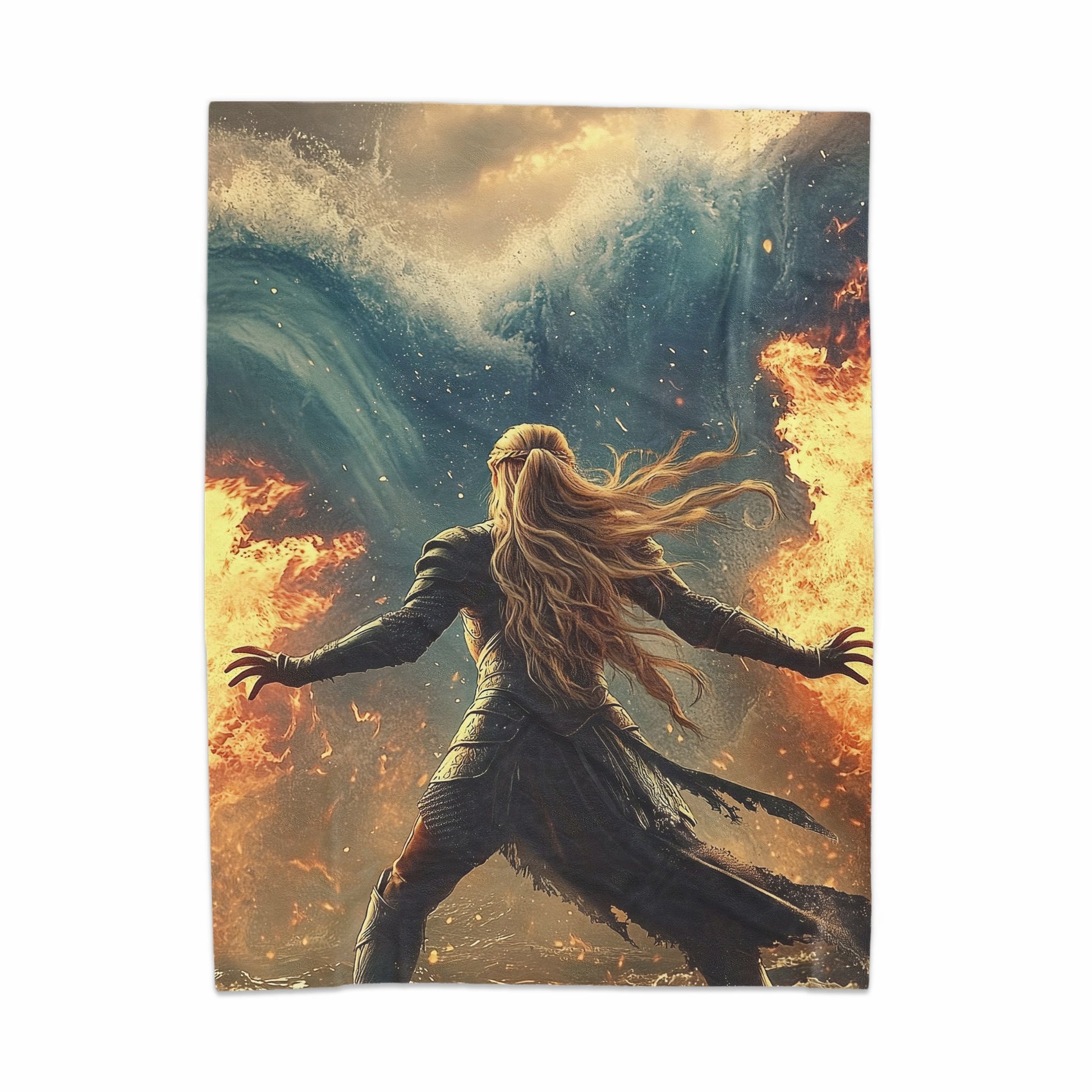 Epic Battle Art Print Vibrant Mythical Fantasy Scenery