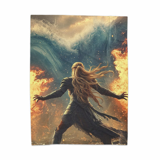 Epic Battle Art Print Vibrant Mythical Fantasy Scenery