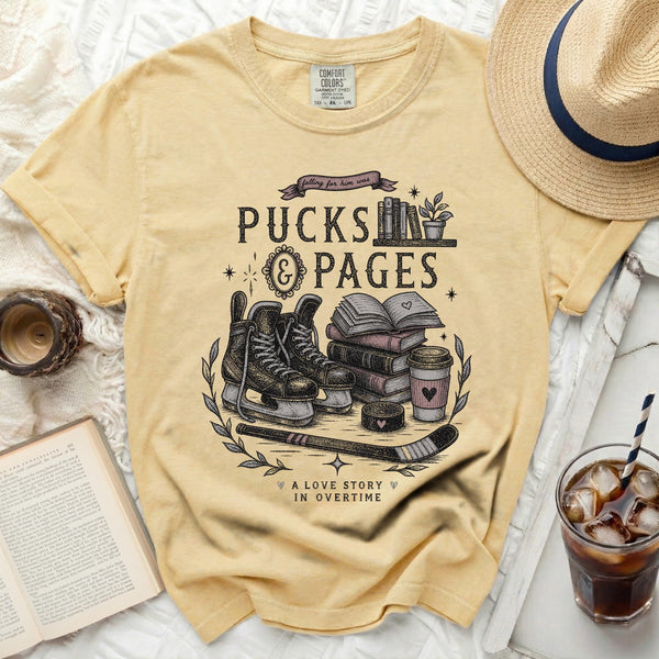 Pucks & Pages Love Story Tee in Butter