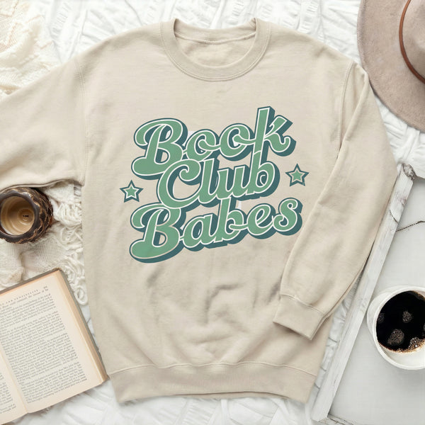 Book Club Babes Sweatshirt in Sand