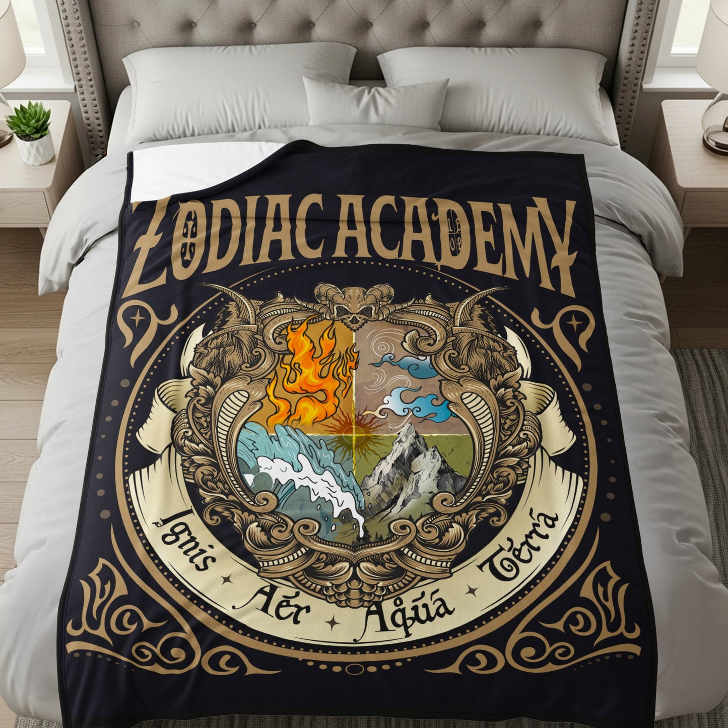 Zodiac Academy Ignis Aér Aqua Terra blanket