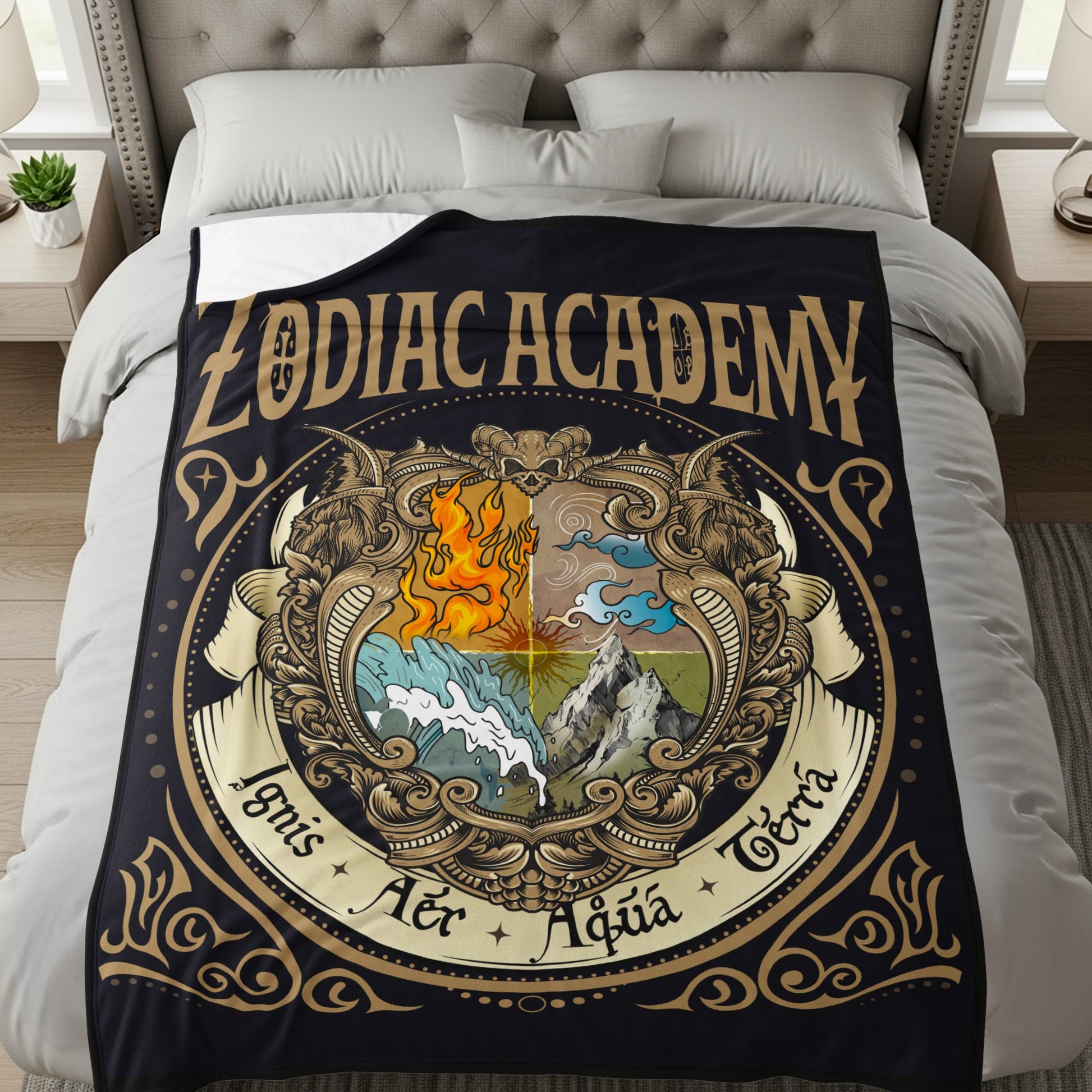 Zodiac Academy Ignis Aér Aqua Terra blanket