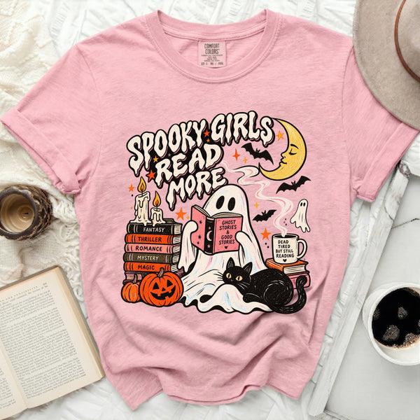 Spooky Girls Read Book Tee in Blossom
