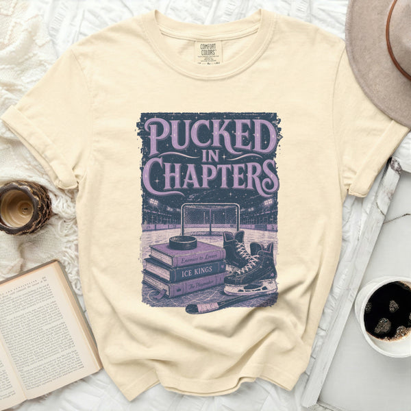 Pucked In Chapters Hockey Tee in Ivory