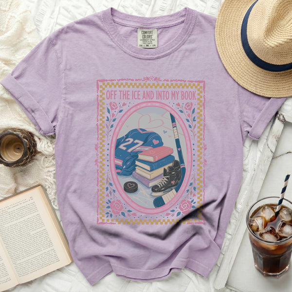 Off the Ice & Into My Book Tee in Orchid