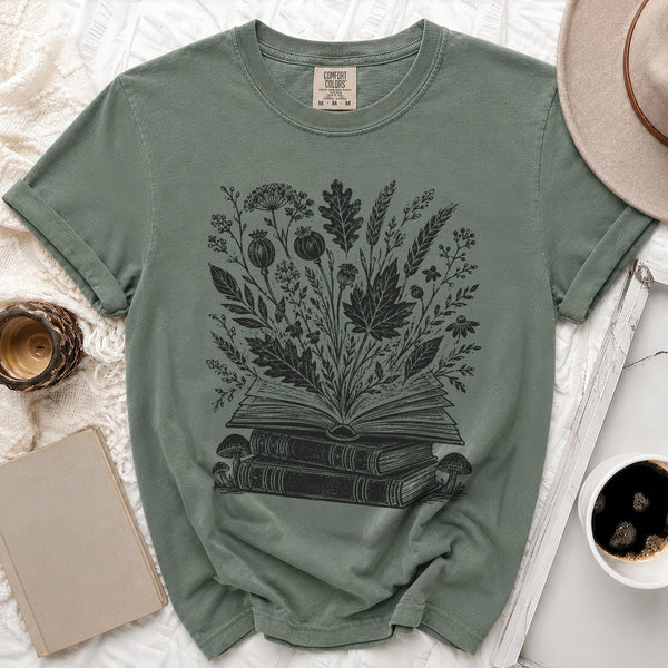 Academia Bloom Tee in Moss