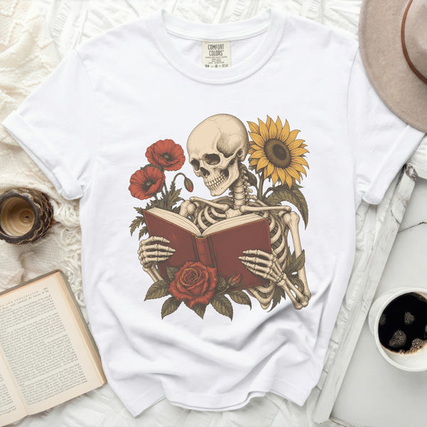Botanical Bookworm Tee in White