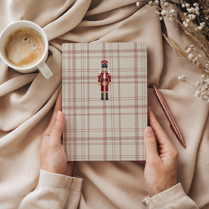 Plaid Patterned Notebook with Nutcracker Design