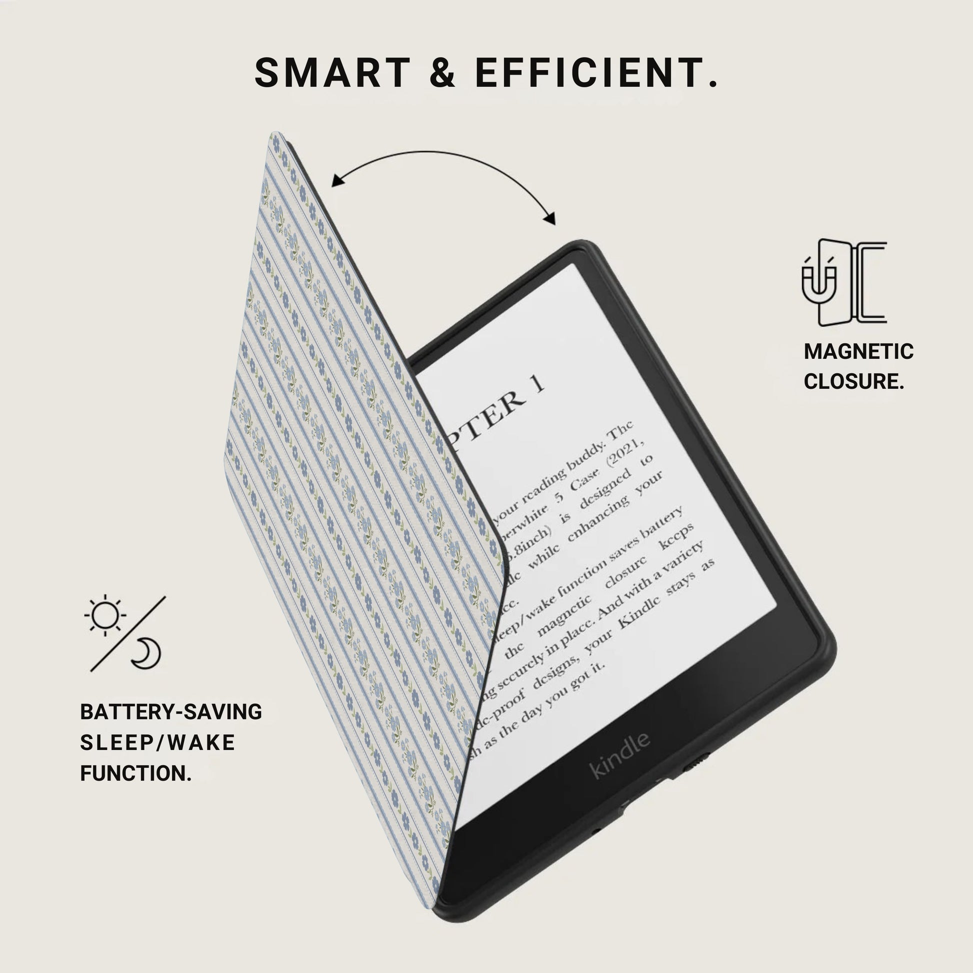 Smart & Efficient Sleep/Wake Function Kindle Cover